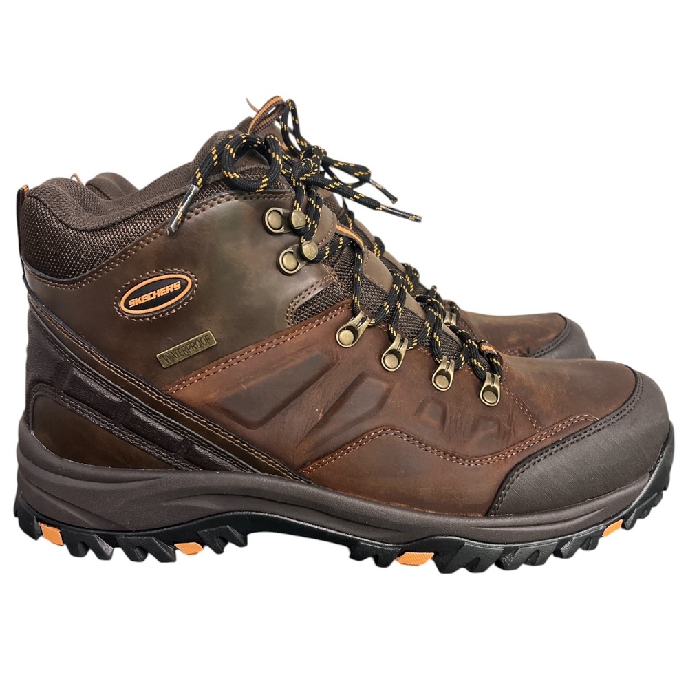 Skechers Mens Relaxed Fit Selmen Enlow Waterproof Hiking Boots Brown 13 65529